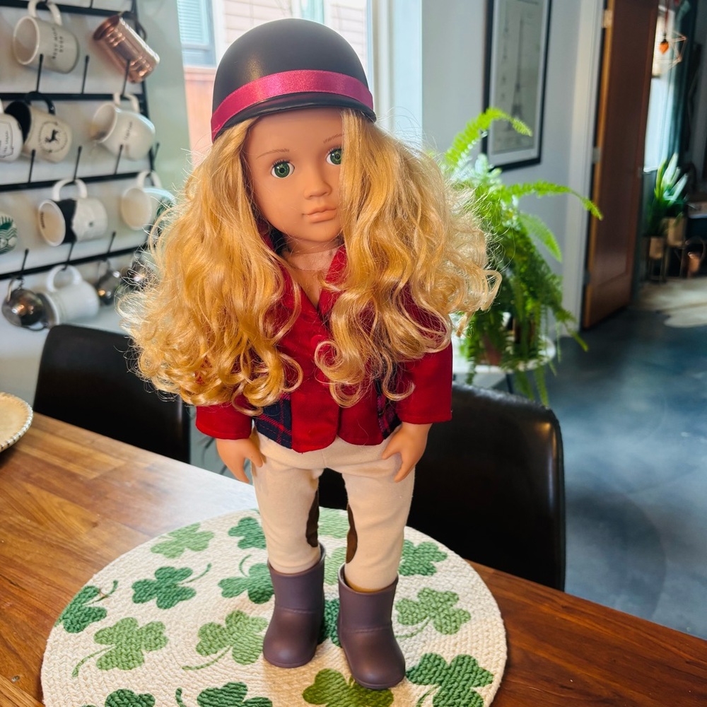 Our Generation Blonde Doll Green Eyes -2 outfits
